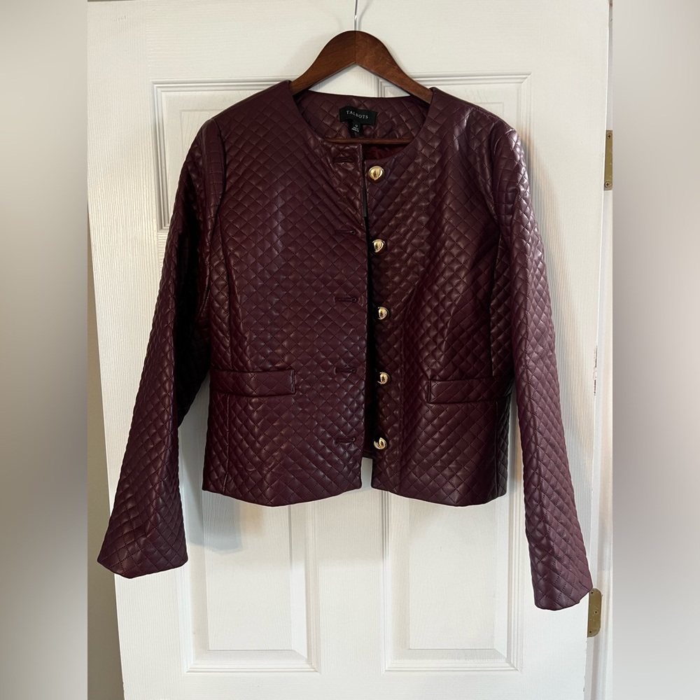 Talbots Quilted Plum Blazer